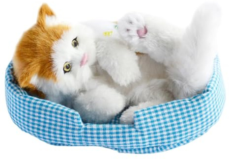 KESOTO Peluche Interactive de Chat pour Enfants avec Sons Réalistes, Cat Orange de Tête