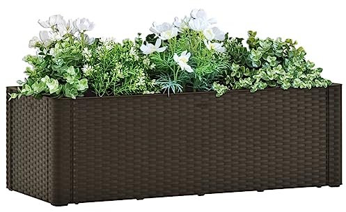 Lauuoeriau Mueble para el hogar, cama elevada de jardín con sistema de riego automático, color moca, 100 x 43 x 33 cm, muebles
