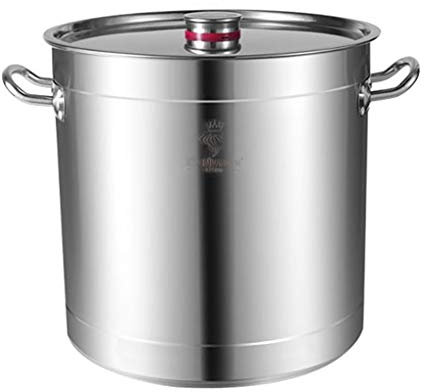 Genérico Olla de Acero Inoxidable para Sopa, de 15 a 80 l, para Uso Comercial o doméstico, para Guardar Aceite o guisos con Tapa para Cocina de Gas o de inducción, 25 l