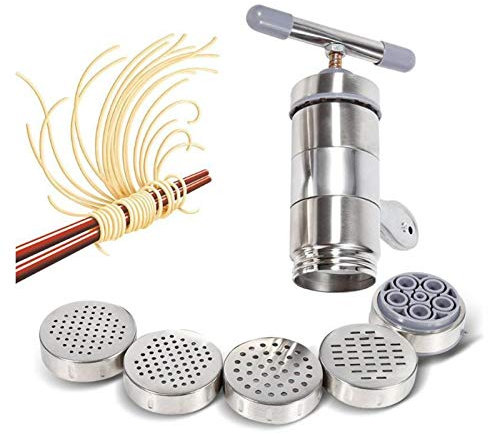 Machine à pâtes manuelle en acier inoxydable - Presse à nouilles et coupe-manivelle pour pâtes faites maison - Outil de cuisine essentiel pour de délicieux plats italiens