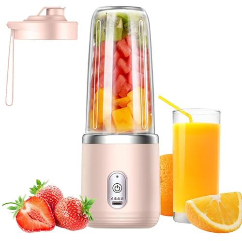 Portable Blender Personal Juicer, Mini Hand Blender For Shakes, Travel Baby Food Blender Puree Mini, Rechargeable Battery, Blending Cup & Leak-proof Lid, Healthy Shakes On The Move For Travel Kitchen