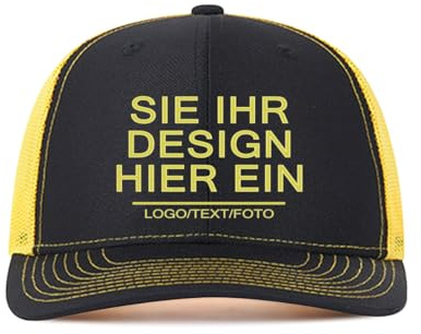 Kustima Basecap personalisiert selbst gestalten Kappe für Männer & Frauen | personalisierte Schirmmütze mit Foto/Logo/Text | Verstellbare | Mesh Caps Baseball Cap Herren Damen