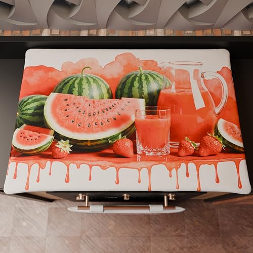 PETTI Artigiani Italiani - Accessori Tessili da Cucina, Copri Fornelli 46x70 cm in Microfibra, Coprifornello Elegante per Gas e Induzione, in Stampa Digitale Angurie, 100% Made in Italy