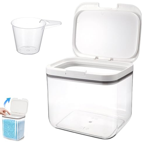Yudobliss Waschmittel Aufbewahrung, 4,5L Aufbewahrungsbox mit Deckel, Waschpulverbehälter mit luftdichtem Deckel, Mehrzweck Waschmittelbox, Wiederverwendbar Wäsche Pods Behälter, Für Zuhause, Büro