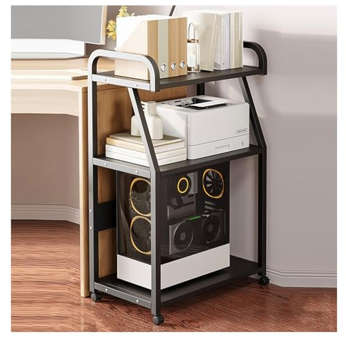 Soporte portátil de acero para medios audiovisuales, estante de almacenamiento de audio móvil para sala de estar, sala de juegos y oficina, diseño que ahorra espacio (color 1, 52 x 40 x 99 cm)