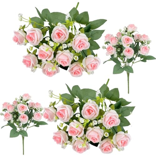 ZenyTra Künstliche Rosen 20 Stück Rosa | 32 cm Realistische Seidenrosen Mit Langem Stiel | Künstliche Blumen Für Hochzeitsdeko, Brautstrauß, Tischdeko & Wohnzimmer (Zartrosa)