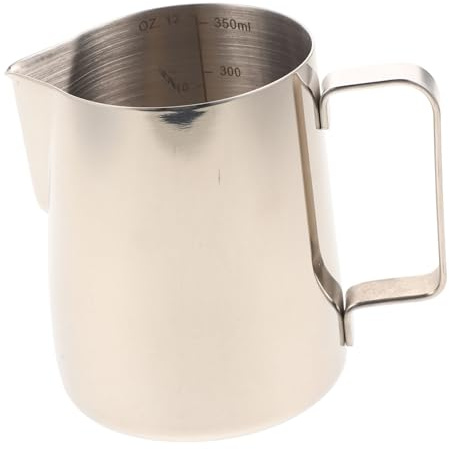 Ipetboom Jarra de Leche Espumadora de Acero Inoxidable Escala Taza Manual para Espuma de Leche para Café Latte y Cappuccino Resistente y Fácil de Limpiar para Uso Doméstico y Profesional