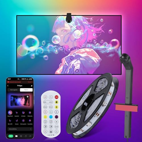 Diyife Retroilluminazione LED per TV [Versione Aggiornata-4M] Striscia LED TV, Sensori AR Rilevano il Colore, LED TV 4 Metri con App Controllato e Controller per TV da 50-60 Pollici,PC,Gaming e Feste