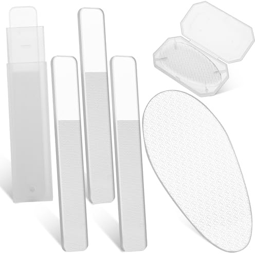 5PCS Glass Nail File, 4 Glasses Nails Files and 1 Nano Foot File, Glass Nail Files with Case, Crystal Nails File, for Nail's Polishing and Correction, Heel Filing, and Callus Removal.（2 Sizes）
