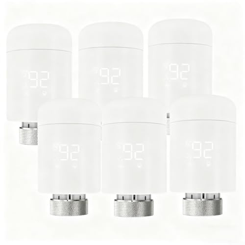 CARMOTTER Für Zigbee Smart Heizkörperthermostat Thermostat-Heizkörperventi programmierbares Heizungsthermostat, unterstützt Stimme (6 Stück)