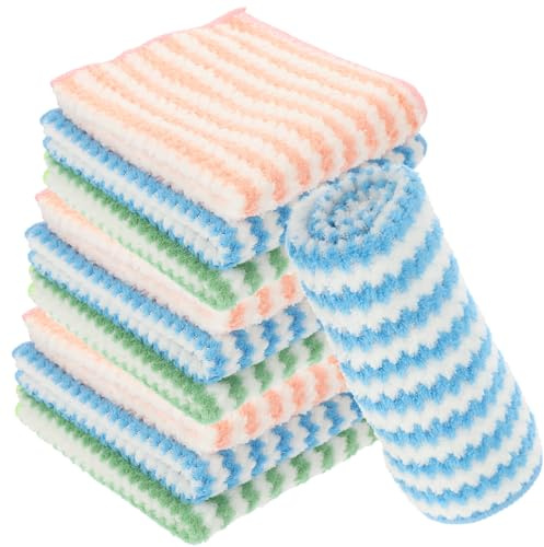 TOYANDONA Set 10 Panni in Microfibra la Pulizia della Cucina, Asciugapiatti Assorbenti, Morbidi e Traspiranti, Canovacci Riutilizzabili per Lavare e Asciugare i Piatti Colore Casuale