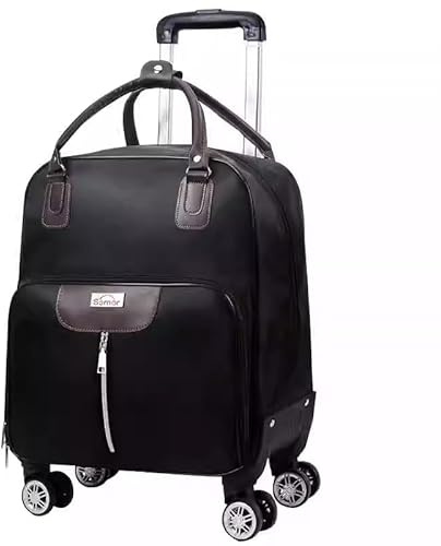 Rolling Laptop Bag, Lightweight Travel Trolley Luggage with 360° Spinner Wheels, Carry-On Wheeled Computer Tote