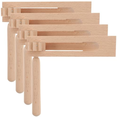FUNNETOYU 4 Piezas de Matracas de Madera para Juguete Educativo Musical de Percusión Instrumento Sonoro Seguro y Duradero Adecuado para Desarrollo Temprano y Eventos Deportivos