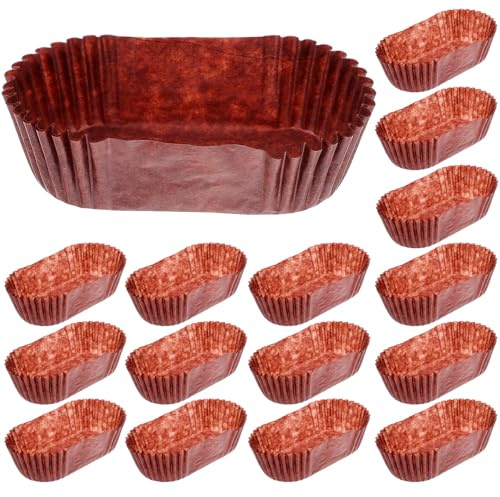 DECHOUS Boat Shape Oval Cake Paper Cups 1000Pcs Greaseproof Heat Resistant Baking Liners Bread Holders for Cupcakes Family Gatherings