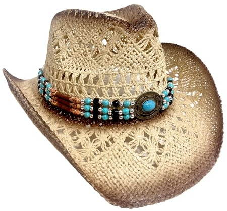 Carnavalife Sombrero Cowboy de Paja Estilo Western para Adulto, Familia por Color y Talla