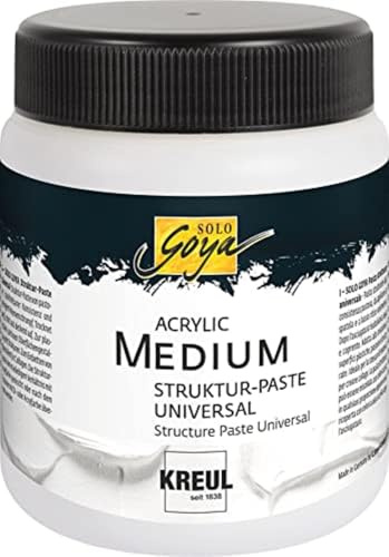 KREUL 85905 - Solo Goya Acrylic Medium, 250 ml Dose, weiß, Strukturpaste Universal, pastose Spachtelmasse, einfärb- und übermalbar, trocknet matt und deckend auf