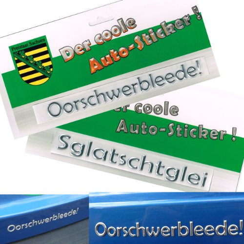Sachsen Artikel Auto Aufkleber Oorschwerbleede Schriftzug Silber