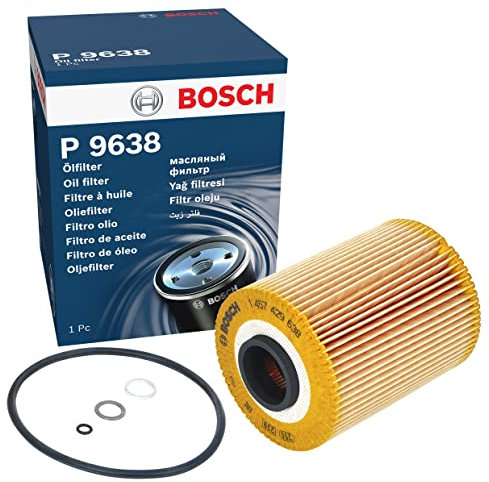 Bosch P9638 Filtro de Aceite para Coche - Separa Hollín y Partículas Metálicas del Aceite del Motor, con una Fiable Lubricación del Motor