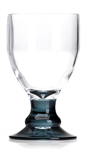 Flamefield Bella - Juego de 4 copas de vino de plástico con tallo negro, 410 ml