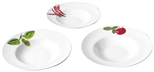 HIT Trading - Plato para Pasta (27 cm de diámetro, 1 Unidad), Modelo mediterráneo Aleatorio