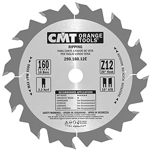 CMT ORANGE TOOLS 290.160.12E - HANDKREISSÄGEBLATT - LÄNGSSCHNITT 160X2.2X16 Z=12 10° WECHSELZAHN