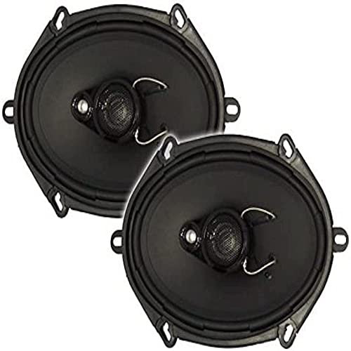 In Phase Car Audio SXT5735 Speaker - 5x7 Inch Oval, 260W, 3-Way Coaxial Shallow-Mount Speaker (2 x Speakers)
