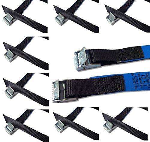iapyx Befestigungsriemen-Set ideal zur Befestigung am Fahrradträger, Klemschloss Gurte, Spanngurte (10er Set, schwarz)