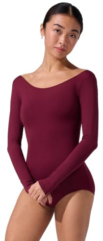 Capezio Women's Long Sleeve Leotard,Maroon,X-Large