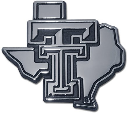 Texas Tech Texas Shaped Auto Emblem (Metal)