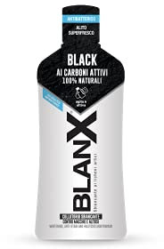 Blanx, Collutorio Sbiancante Black, per Igiene Orale, Colluttorio Antimacchia e Sbiancante, con Licheni Artici naturali, Zinco PCA e Carboni Attivi 100% Naturali, Ripara-Smalto, Formato 500 ml