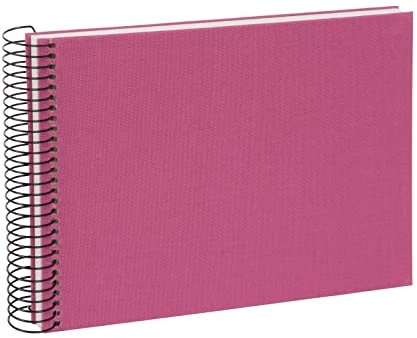 goldbuch 20508 Spiralalbum, Fotoalbum mit 40 weiße Seiten, Erinnerungsalbum 24 x 17 cm, Spiralfotoalbum ohne Bildausschnitt, Fotobuch Fuchsia