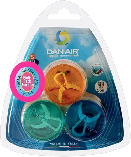 DanAir - 3 Dilatatore Nasale Antirussamento Made in Italy, Divaricatore Naso per Attività Sportive - Dispositivo Anti Russamento Uomo e Donna, Respirare Meglio dal Naso (Fucsia S M L)