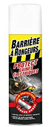 BARRIERE A RONGEURS Résine Protect Gaines électriques, Contre Rats, Souris, Mulots, Jusqu'Ã 6 mois, Aérosol 400 ml, BARGAINE400, Noir