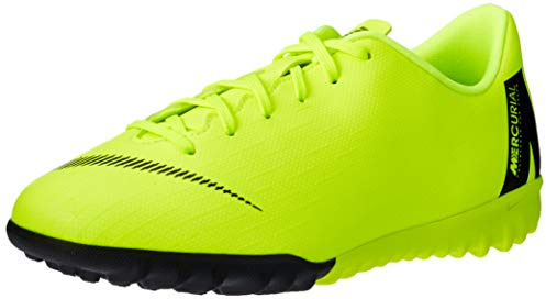 Nike Boy's Unisex_Child Jr. MercurialX Vapor XII Academy Turf Football Boots, Black Volt Black 701, 10 UK