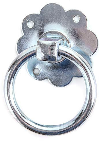 White Hinge Limited Galvanised Iron Gate Latch Ring Pull - Heavy Duty Ornate Handle