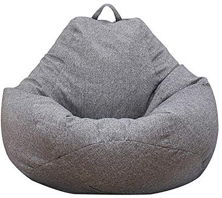 Pouf Jetcloud avec housse pour adulte Dossier haut et inclinable pour le jeu en intérieur et en extérieur, sans remplissage nécessaire, gris foncé, XL:100x120cm