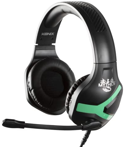 Konix Mythics Nemesis Gaming-Kopfhörer mit Kabel für Xbox One und Series X|S - 45°-Mikrofon - 1,5 m Kabel - 3,5 mm Klinkenstecker - Schwarz und Grün