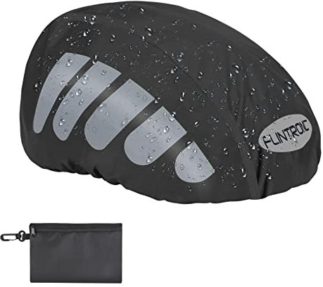 flintronic Helmüberzug Regenhülle Helmschutz, Helmregenüberzug Wasserdichter,Helmet Raincover,Fahrradhelm Refleksstreifen Reflektoren,Helm Regenschutz Universalgröße für Herren Damen Kinder