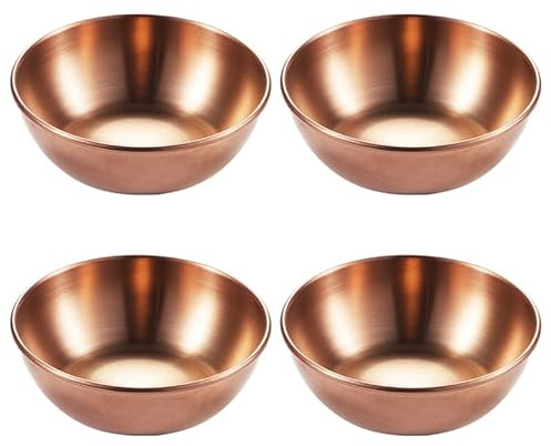 Operitacx Stainless Steel Sauce Dishes Set of 4 Mini Serving Plates for Dipping Sauces Seasoning Dish Appetizer Plates Condiments Dessert Sushi Home Restaurant Catering