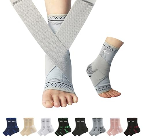 ABIRAM Sport-Sprunggelenkbandage einstellbar: Stabilität & Bequemlichkeit | Beidseitig für Linken/Rechten Fuß | Aktiver Schutz bei Verstauchung, Achillessehne & Plantarfasziitis (Fußball, Laufen)