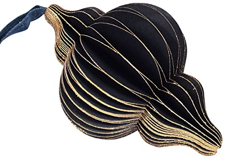 pajoma® Weihnachtsanhänger 3D / Länglich Papier/Premium Qualität/Papieranhänger - Weihnachtsdeko 8 cm in Dunkelgrün
