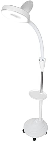 Focket Lámpara de Pie LED, Lámpara de Maquillaje de Pestañas de Luz Fría, Lámpara de Luna para Extensiones de Pestañas, Lámpara de Luz de Luna, Lámpara de Pie Ajustable con Lupa