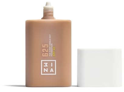 3INA - The Every Single Day Foundation SPF 50 625 - Base de Maquillaje | Con SPF 50 & Niacinamida - Fórmula ligera - Modulable - Cobetura ligera a media - Vegan-Cruelty Free - Medio Bronceado Cálido