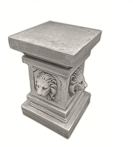 Schöner Löwen Sockel aus Steinguss perfekt für den Garten die Terrasse oder den Vorgarten ist Frostfest Witterungsbeständig und Neu 47cm H, PO-1991
