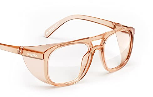 Stoggles Aviator Z87.1 zertifizierte Polycarbonat-Sicherheitsbrille, kratz- und bruchsicher, Blaulicht- und UV-blockierende Gläser, obere und seitliche Schutzbrille, Anti-Beschlag-Beschichtung