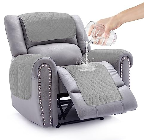 Kaket Armlehnenbezug, Kopfstützenbezug für Liegestuhl, 4 Stück, wasserdicht, rutschfest, Armlehnenschonbezug, Möbelschutz für Liegestuhl, Sofa (Loveseat Sofa)