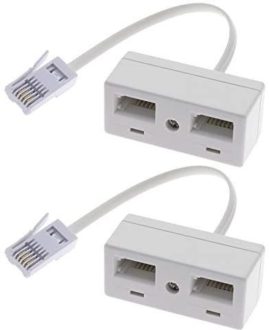 Create idea Divisor de teléfono de 2 vías BT adaptador de enchufe de teléfono RJ11 BT macho a 2 hembras adaptador de enchufe de teléfono doble estándar británico distribuidor de teléfono