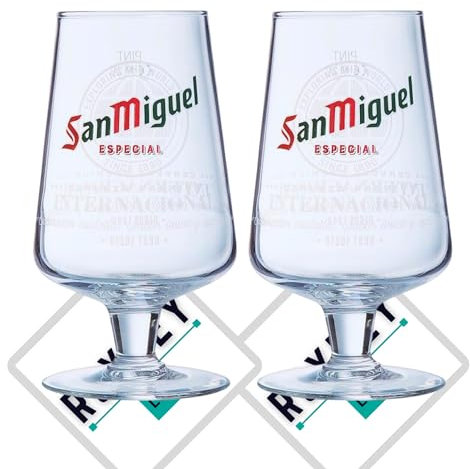 Roxley San Miguel - Juego de 2 vasos de cerveza (33 cl)