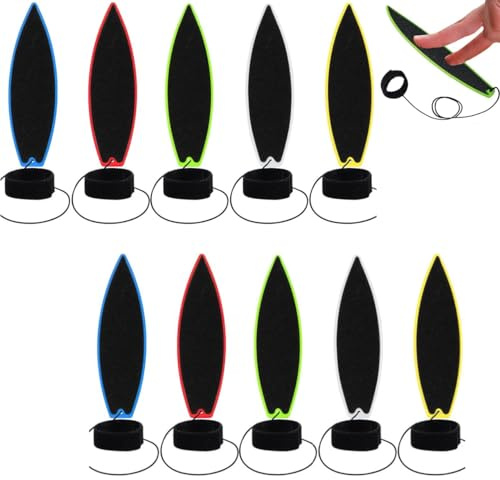 10 Stück Finger Surfbrett，Mini Fingerspitzen Surfbrett，Kreatives Fingerspitzen Bewegungsgriffbrett Surfen.