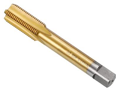 CoCud Thread Milling Taps, Metric M16 x 1.5 Thread, Titanium Coated Machine 4 Straight Flutes Screw Threading Tool - (Applications: for Tapping Drilling Machine), 1-Piece